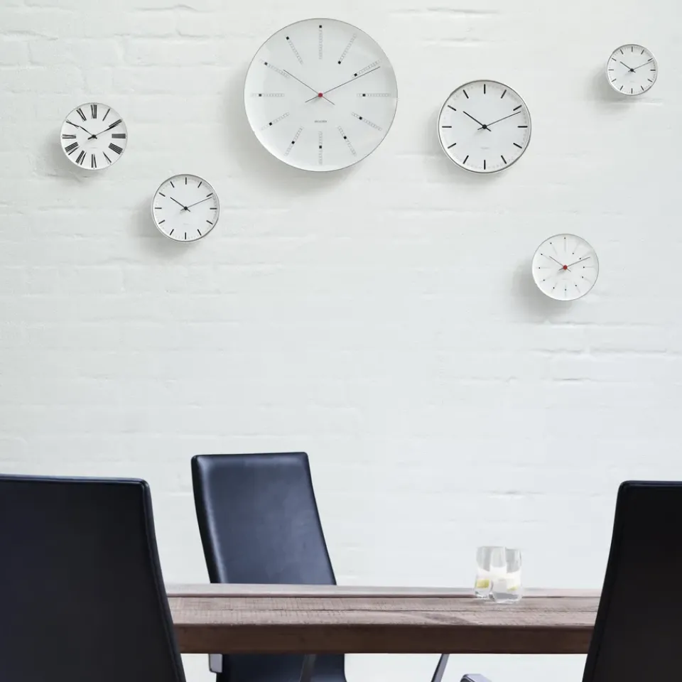 Hot Arne Jacobsen Clocks Arne Jacobsen Bankers wall clock, Ø 120 mm White