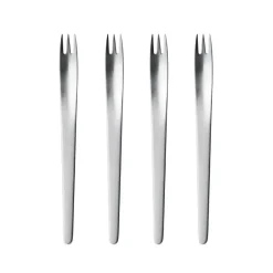 Dessert Cutlery^Georg Jensen Arne Jacobsen cake fork, 4 pack Silver-coloured