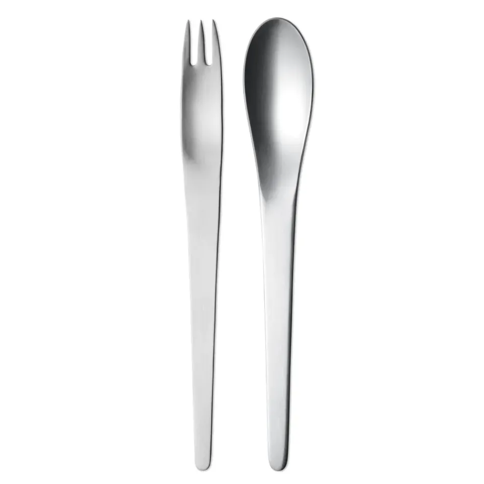 Salad Servers^Georg Jensen Arne Jacobsen salad servers, 2 pieces Silver-coloured