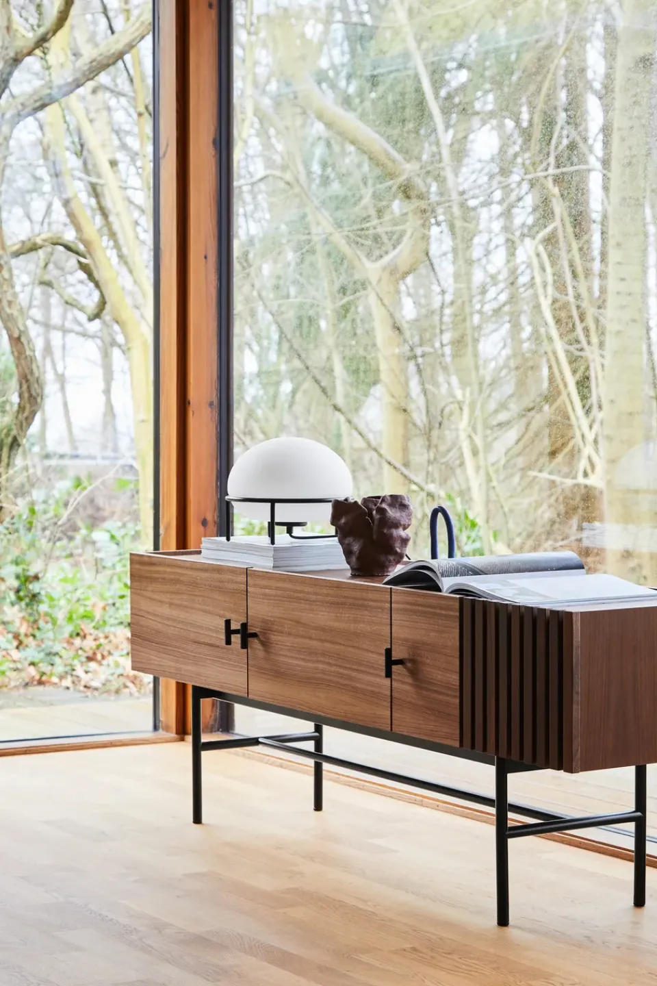 T.V & Media Units|T.V & Media Units^Woud Array side table, low, 150 cm, Walnut Brown
