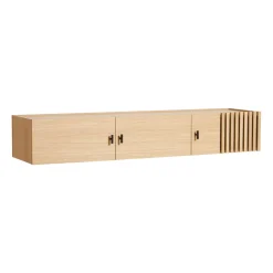 T.V & Media Units|T.V & Media Units^Woud Array sideboard wall-mounted, 150 cm, White pigmented oak BeigeBlack