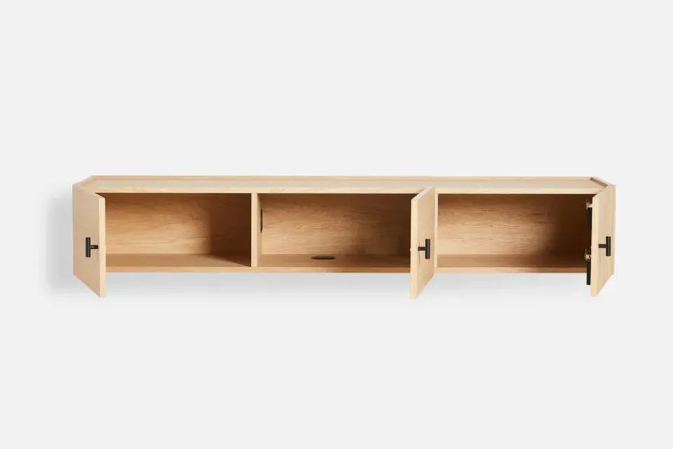 T.V & Media Units|T.V & Media Units^Woud Array sideboard wall-mounted, 150 cm, White pigmented oak BeigeBlack
