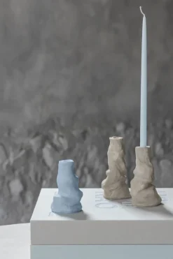 New Mette Ditmer Art Piece Liquid candlestick small, Sand Beige