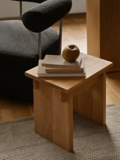 Stools^Kristina Dam Studio Artisan stool 30x40 cm, Warm lacquered oak Beige