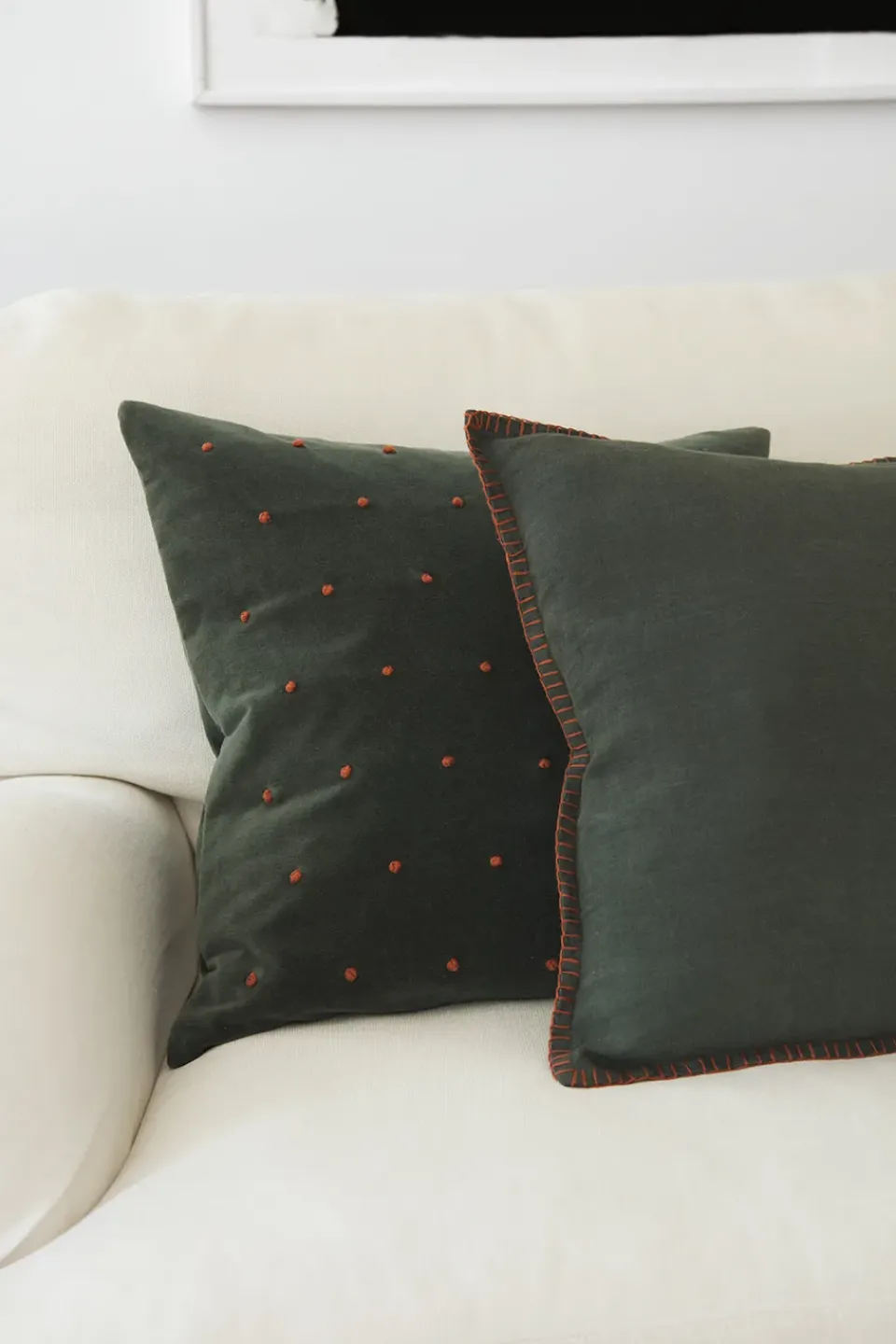 Cushion Covers^Chhatwal & Jonsson Arun cushion cover 50x50 cm, Forest green-terracotta GreenOrange