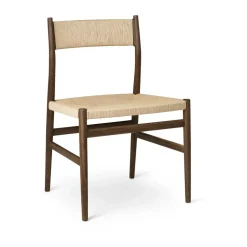 Brdr. Krüger Arv chair woven back and seat, Smoke oiled oak-paper ribbon BrownBeige