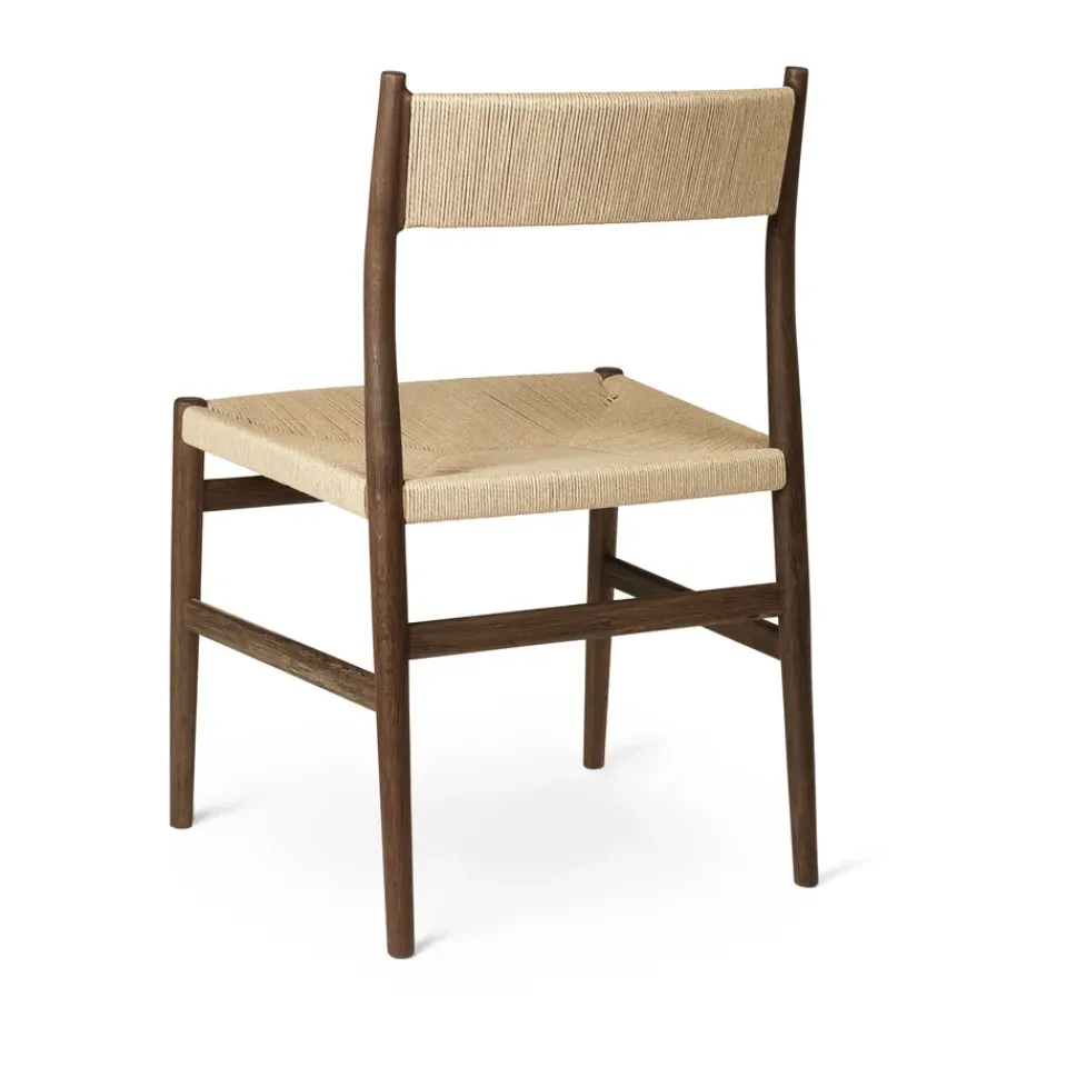 Brdr. Krüger Arv chair woven back and seat, Smoke oiled oak-paper ribbon BrownBeige