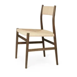 Brdr. Krüger Arv chair woven back and seat, Smoke oiled oak-paper ribbon BrownBeige