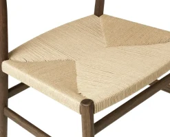 Brdr. Krüger Arv chair woven back and seat, Smoke oiled oak-paper ribbon BrownBeige