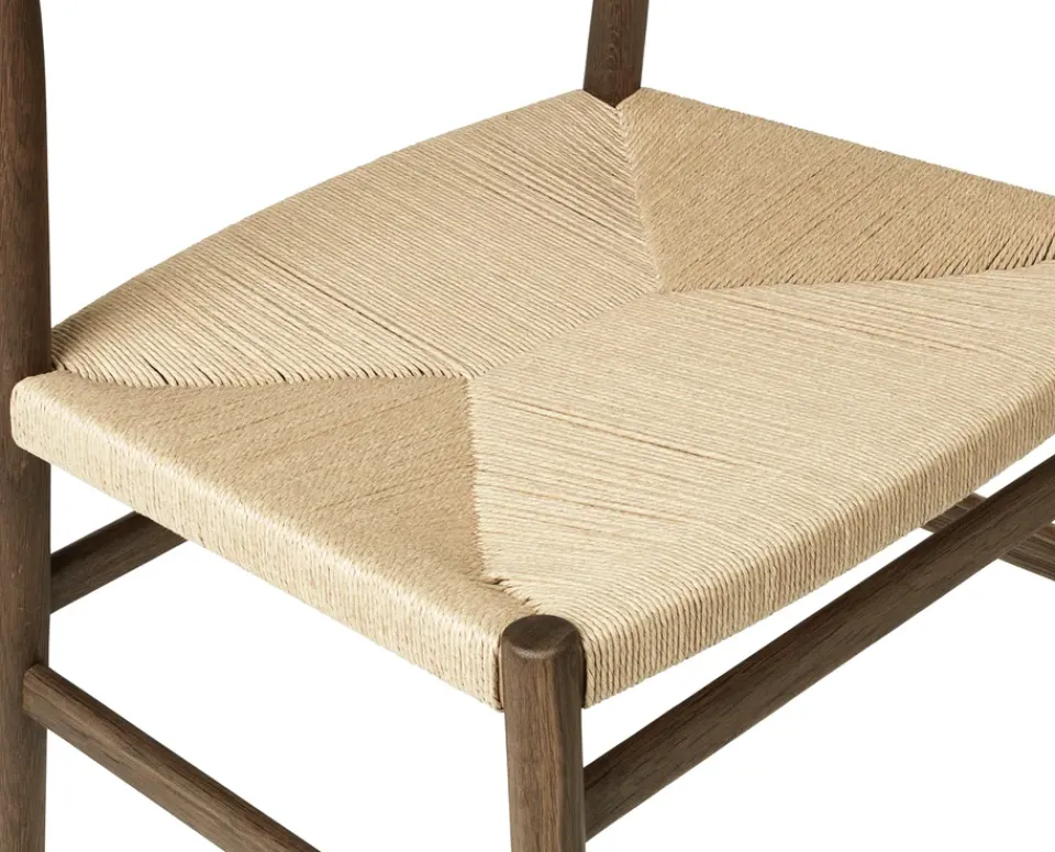 Brdr. Krüger Arv chair woven back and seat, Smoke oiled oak-paper ribbon BrownBeige