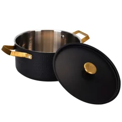Vargen & Thor Arvet hammered casserole with lid, Mio. 4 L Black