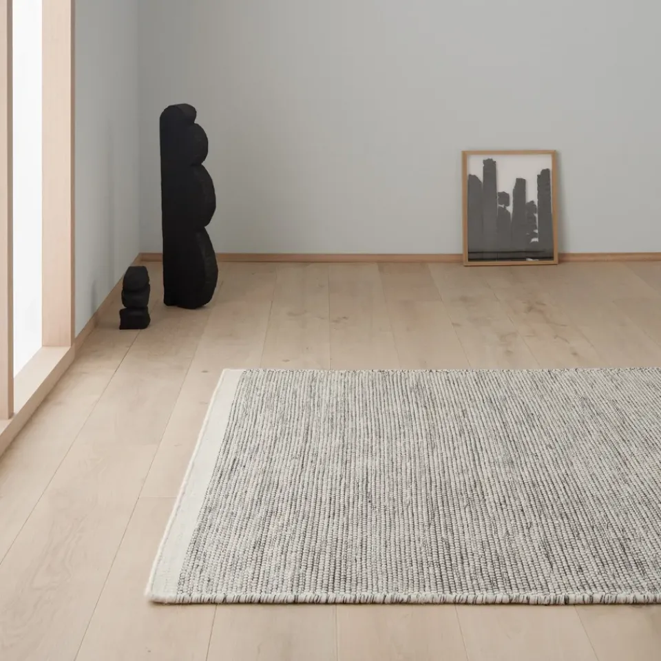 Woven Cotton Rugs|Wool Rugs^Linie Design Asko rug 140x200 cm, Mixed Black