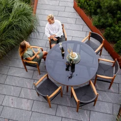 Table For Outdoor Use^Cane-line Aspect dining table round, Smokey -teak Black