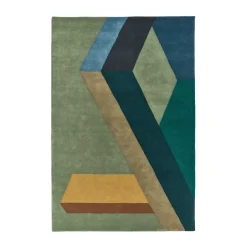Wool Rugs^NJRD ASPEKT wool rug Pavilion Petroleum, 170x240 cm Green