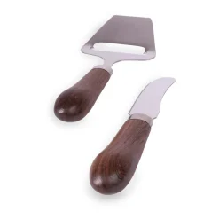 Cheese Slicers^Sagaform Astrid cheese slice and butter knife, Brown-silver BrownSilver-coloured