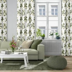 Fabric By The Metre^Arvidssons Textil Astrid fabric, Yellow-green YellowGreen