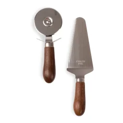 Discount Sagaform Astrid pizza- and pie set, Brown-silver BrownSilver-coloured
