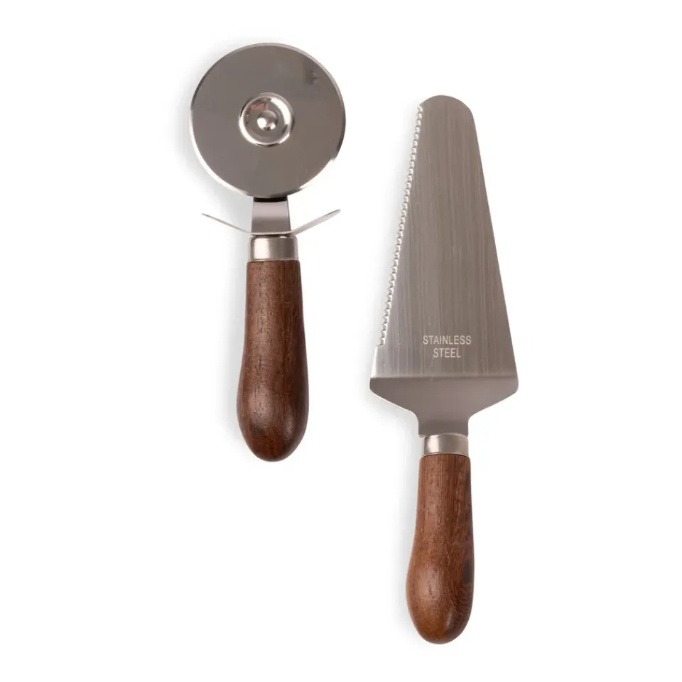 Discount Sagaform Astrid pizza- and pie set, Brown-silver BrownSilver-coloured