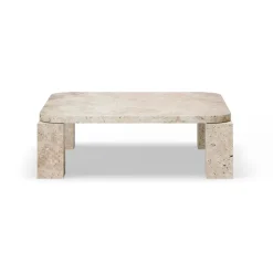 Online New Works Atlas coffee table 82x82 cm, Unfilled Travertine Beige