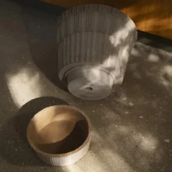 Flower Pots^Bergs Potter Atlas raw pot with saucer, , Ø16 cm Grey