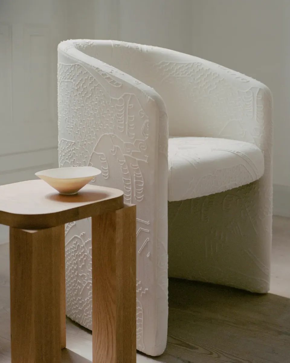 Online New Works Atlas stool, Natural Oak Brown