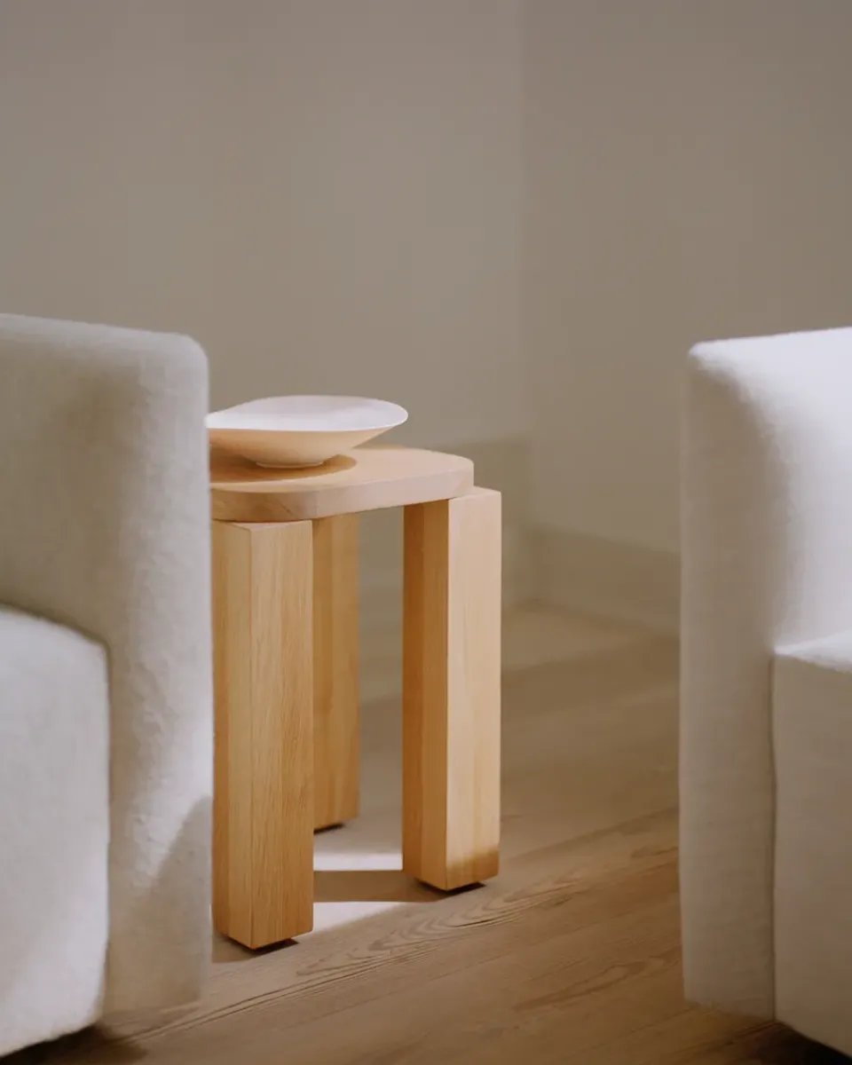 Online New Works Atlas stool, Natural Oak Brown