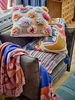 Cotton Blankets & Throws^Bloomingville Atle throw 130x160 cm, Brown