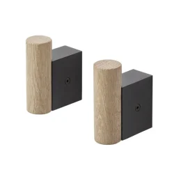 Clothes Hooks & Hangers|Clothes Hooks & Hangers^Muuto Attach hook 2-pack, Oak- Black
