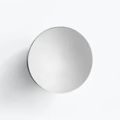 Round Mirrors^New Works Aura wall mirror large, Stainless steel Silver-coloured