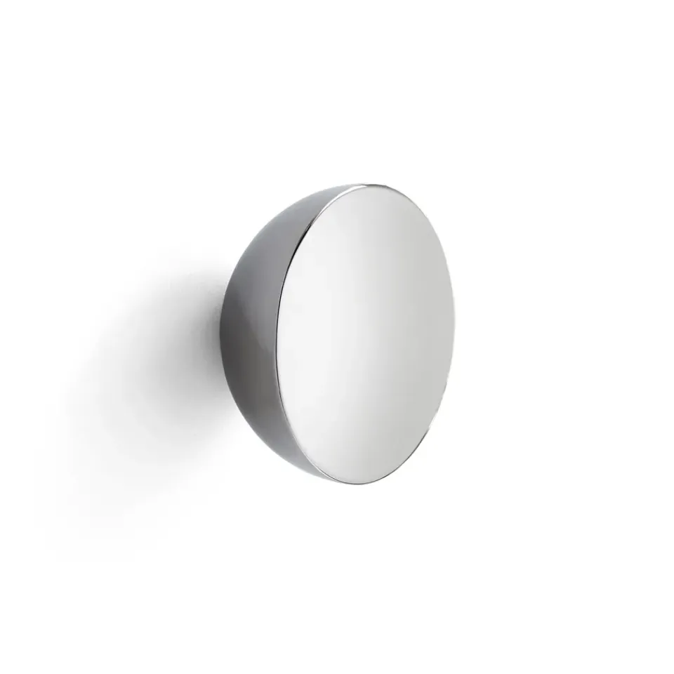 Outlet New Works Aura wall mirror small, Stainless steel Silver-coloured