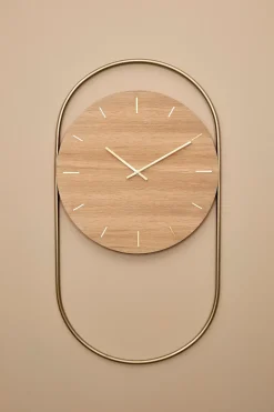 Wall Clocks^Andersen Furniture A-Wall wall clock 41x76 cm, Oak-brass Brown