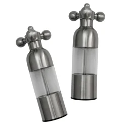 Salt & Pepper Grinders^Vargen & Thor Axia salt- and pepper mill set, Brushed steel Silver-coloured
