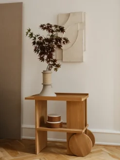 Hot Kristina Dam Studio Axis side table 42x80 cm, Warm lacquered oak Beige