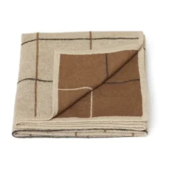 Clearance Form & Refine Aymara baby blanket 70x100 cm, New squares Brown