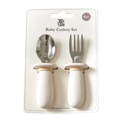 Children's Cutlery|Cutlery Sets^Jack o Juno Baby cutlery set 2 pieces, Cream Beige
