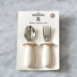 Children's Cutlery|Cutlery Sets^Jack o Juno Baby cutlery set 2 pieces, Cream Beige
