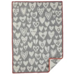 Baby Blankets^Klippan Yllefabrik Baby Heart wool blanket, Grey