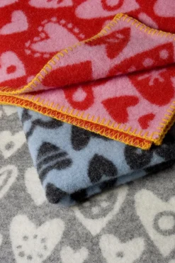 Baby Blankets^Klippan Yllefabrik Baby Heart wool blanket, Grey