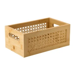 Boxes & Jars^RIG-TIG Bamboo box storage box 15x25 cm, Bamboo Beige