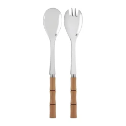 Discount SABRE Paris Bamboo shape salad servers, 2 pieces, Light wood laminated Brown