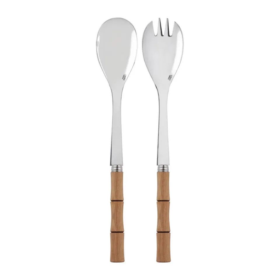 Discount SABRE Paris Bamboo shape salad servers, 2 pieces, Light wood laminated Brown