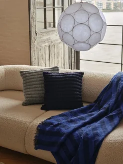 Cotton Blankets & Throws^Tom Dixon Band throw 160x200 cm, Blue & Black BlueBlack