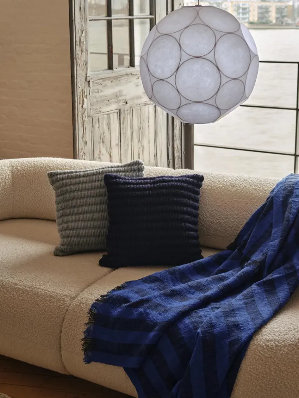 Cotton Blankets & Throws^Tom Dixon Band throw 160x200 cm, Blue & Black BlueBlack