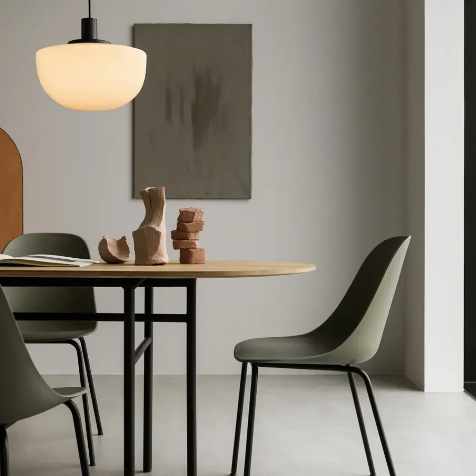 Pendant Lamps^Audo Copenhagen Bank pendant lamp, Opal BlackWhite