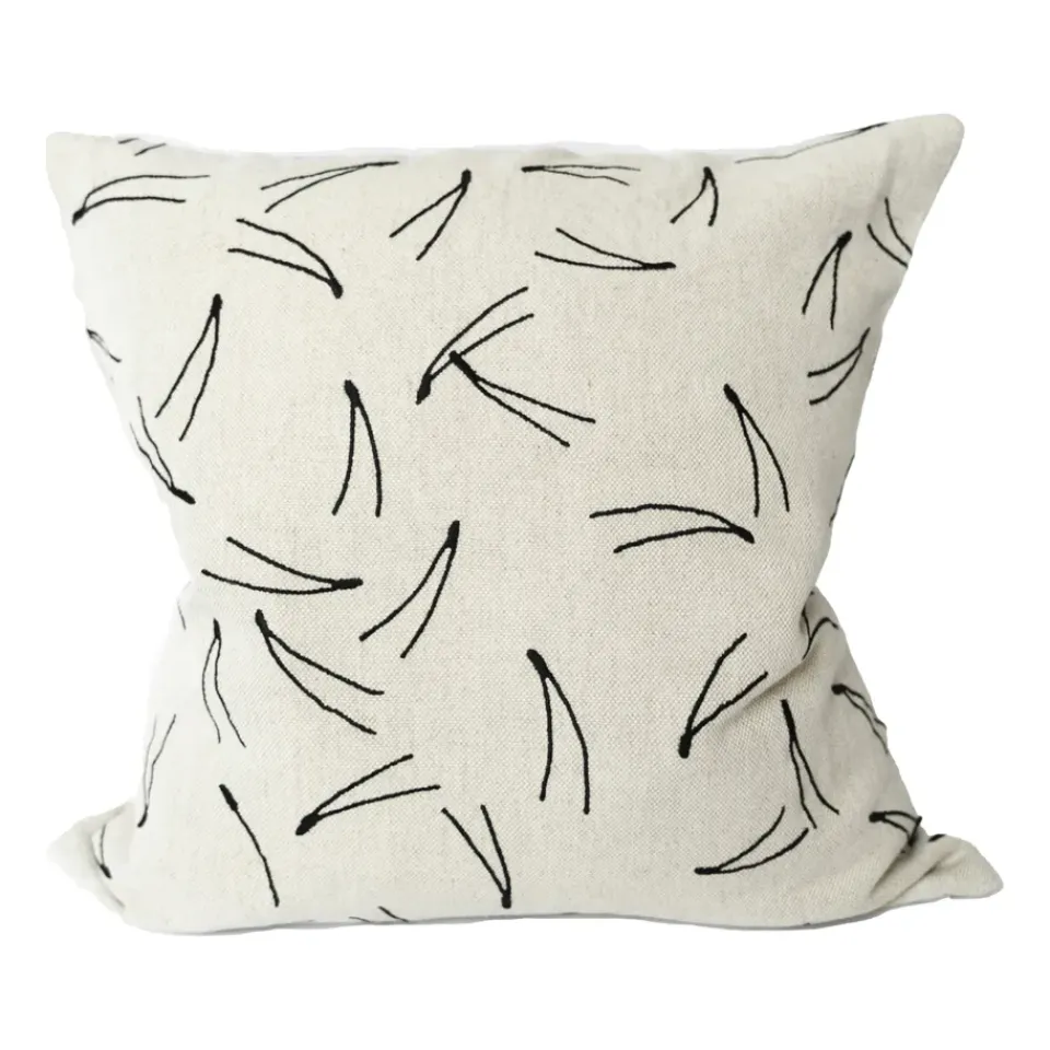 Cushion Covers^Fine Little Day Barr pillowcase embroidered 48x48 cm, Natural- Black