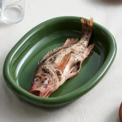 Best HAY Barro oval serving plate, , large 27x36 cm Green