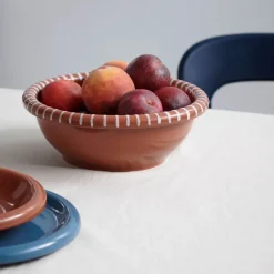 Salad Bowls|Serving Bowls^HAY Barro salad bowl, Natural with stripes, Ø26 cm White