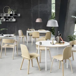 Dining Tables^Muuto Base dining table round Ø110 cm, laminate-Plywood- White