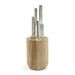 Knife Sets^Serax Base knife set with knife block, 5 pieces, Wood-steel grey Silver-coloured