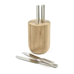 Knife Sets^Serax Base knife set with knife block, 5 pieces, Wood-steel grey Silver-coloured
